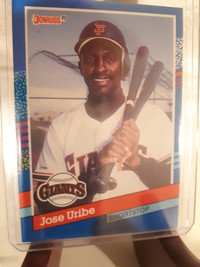 Very Rare 1991 Donruss Jose Uribe Triple Error card. MINT..