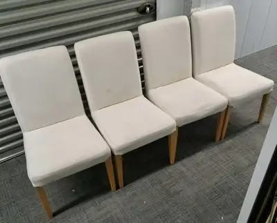 Set of 4 IKEA HENRIKSDAL Dining Chairs – White Fabric, View more