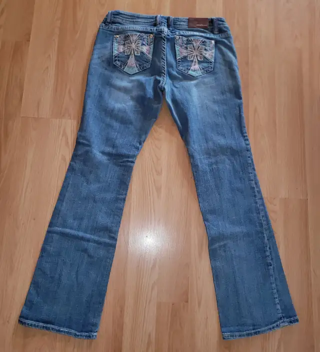 Grace in LA denim embroddiered jeans/ 94 Harley San Fransisco in Arts & Collectibles in Red Deer - Image 3
