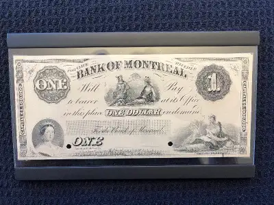 1859 $1 Bank of Montreal Face Proof, View more