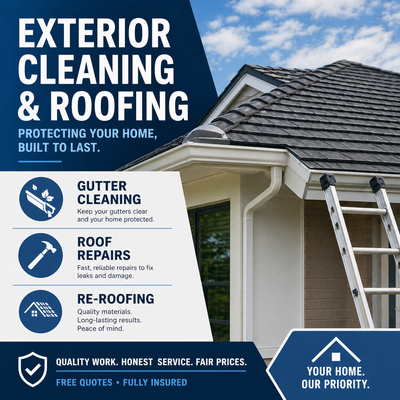 Offering reliable exterior home maintenance services this season. Fully insured. ✔ Gutter cleaning ✔...