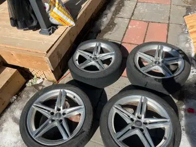 245/40R18 runs and summer tires Probably need to replace tires, rims are in good shape No longer nee...