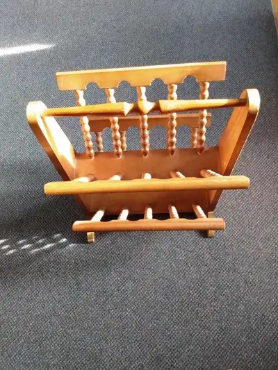 Vintage Solid Oak Magazine Rack from the 70s, View more