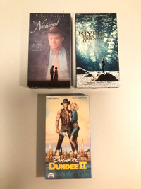 VHS #3: CROCODILE DUNDEE 2, A RIVER RUNS THROUGH IT, THE NATURAL