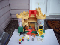 FISHER PRICE VTGE CASTLE W ACCESS DECALS GOOD