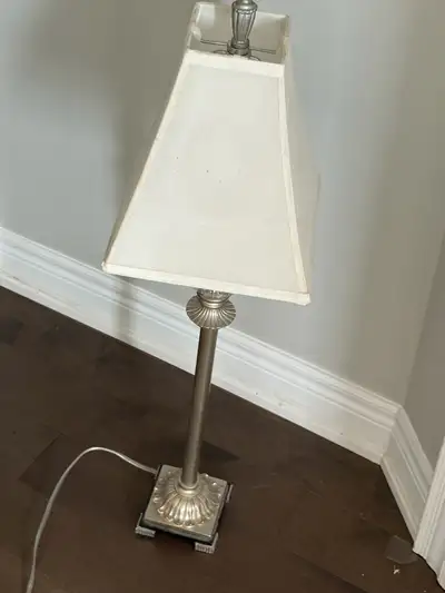 Silver lamp 34 inches tall, View more