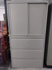 3 Drawer Lateral With 2 Sliding Door Shelf Units -- 2 Available