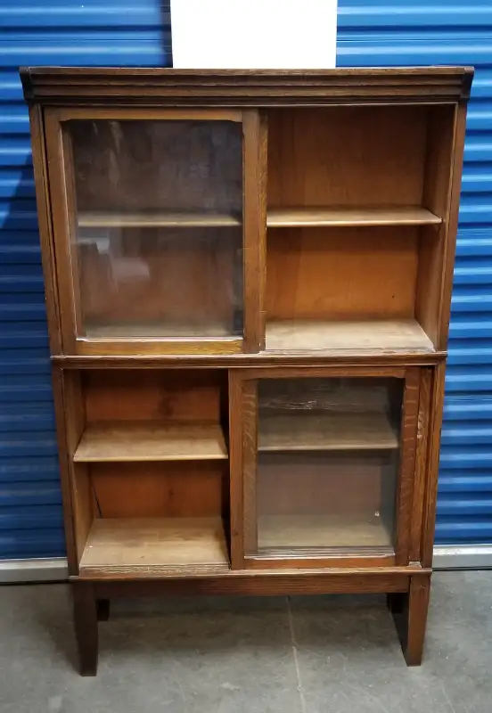 Danner antique oak sliding door stacking bookcase 2 stack 4 part in Bookcases & Shelving Units in Ottawa - Image 4