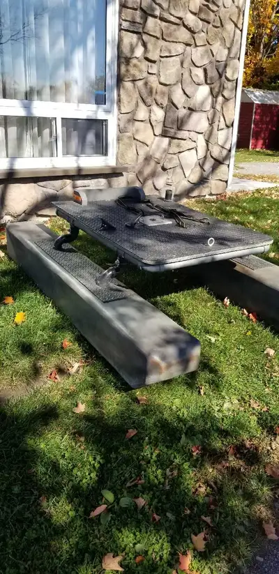 one man pontoon with new motor, View more