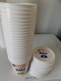 ORIGINAL LOT of 25 EMPTY DAHI YOGURT CONTAINERS w/ LIDS