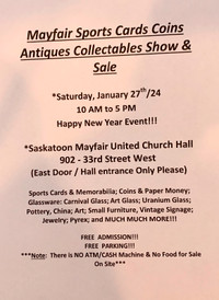 Mayfair Sports Cards Coins Antiques Collectible Show & Sale 27/1