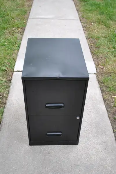 Staples 2-Drawer Vertical, Letter/A4 Filing Cabinet, black, used, View more