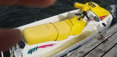 seadoo needs TLC cosmetically and mechanically. Hard to start sometimes. New battery, coil and plug...