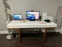 Structube Solid Ash Wood Desk (Adel) + Desk Chair (Galt)
