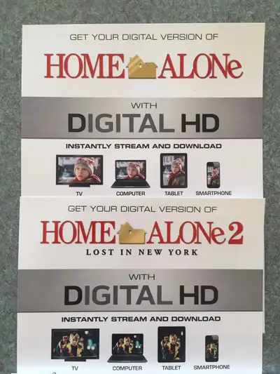 Home Alone 1 and 2 digital Copy codes iTunes or google play, View more