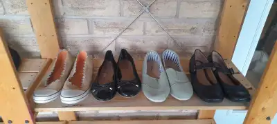 Shoe assortment sizes 7.5 to 8. Prices $4 to 10 Please come visit my "She-shed store"