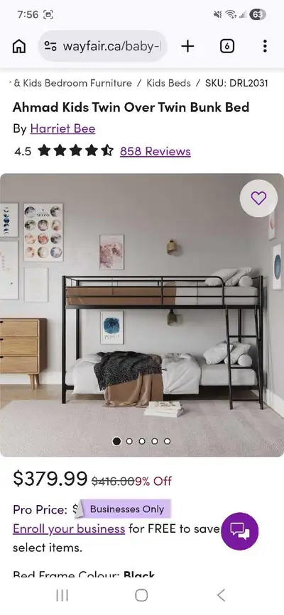Bunk bed including mattresses, View more