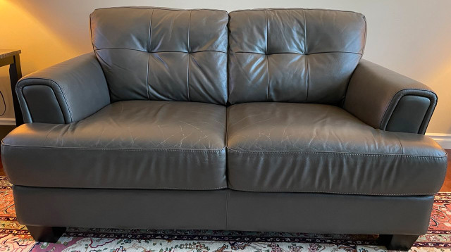 For Sale: Premium Genuine Leather Living Room Set – Act Fast! in Couches & Futons in Calgary - Image 3