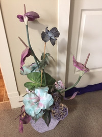 Faux Flowers & Vase