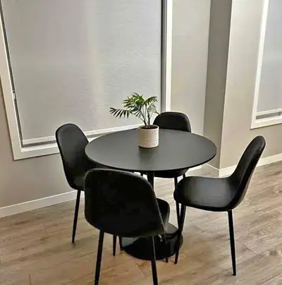 Dining table and chairs (black), View more