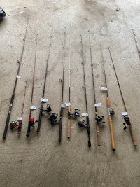 Fishing Rods and Reels set many different sizes