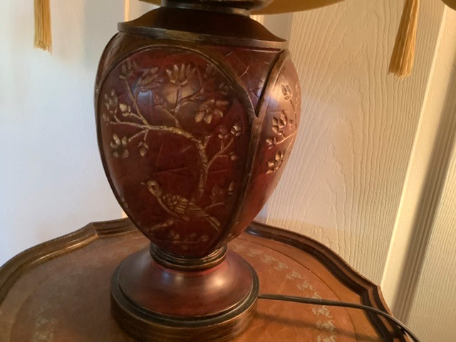 Traditional Chinese Themed Pagoda Table Lamp Rosewood Base in Indoor Lighting & Fans in Belleville - Image 2