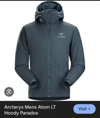 Rare colourway Men’s Arcteryx Atom LT Hoody Colour is Paradox (green/grey) Size Medium Excellent con...