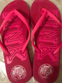 Summer pink soft flip flops