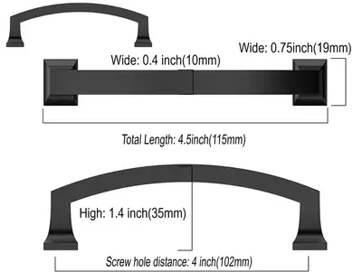 23 Matte Black 4” (102mm) Centers Kitchen Cabinet Pulls handles, View more