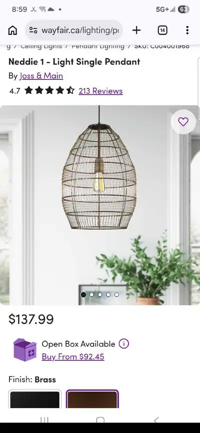 Joss & Main Pendant, View more