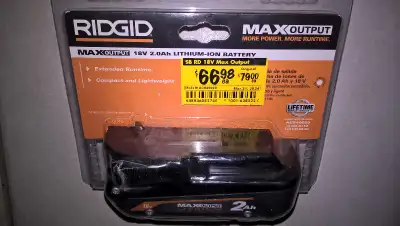 Ridgid Max Lithium 2Ah Battery , New sealed,  Ridgid warranty, View more