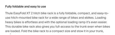 THULE EASYFOLD EBIKE RACK, View more