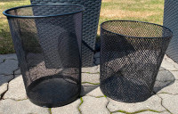 Black Metal Mesh Trash Cans ~ 2 Available