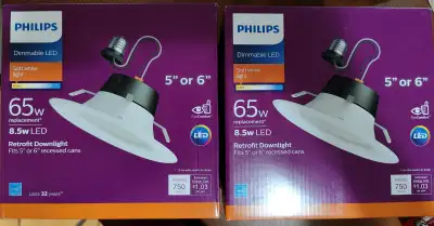 Philips LED Flicker Free 5"/6" Dimmable Recessed Downlight, View more