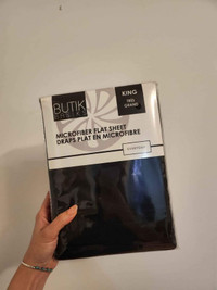 Black king flat sheet polyester brand new in package