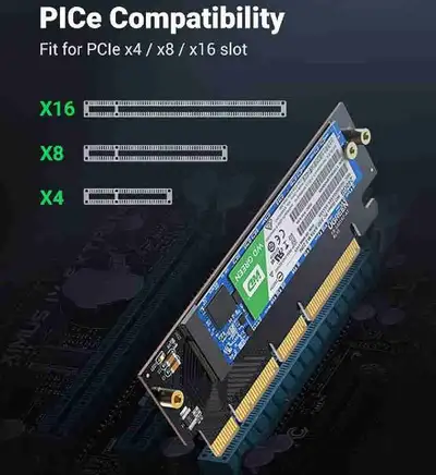 UGREEN NVMe PCIe Adapter, M.2 SSD M Key and M+B Key to PCIe 4.0, View more