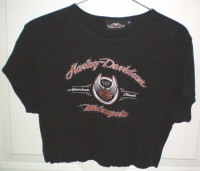Harley Davidson Ladies Crop Top Shirt 105th Anniversary Edition