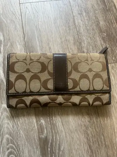 Coach Vintage Signature monogram Brown and Tan Wallet, View more