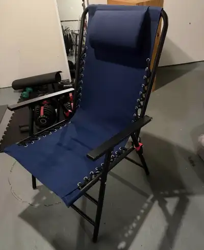 Navy blue chair.