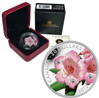 2012 Canada Fine Silver $20 Coin - Rhododendron