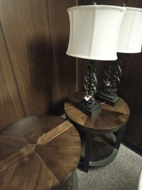 2 Ashley Night tables 2 matching lamps paid 1300 asking 400 obo 
