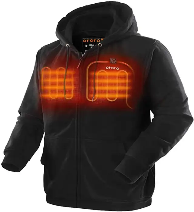 Heated Fleece Hoodie Men Women
