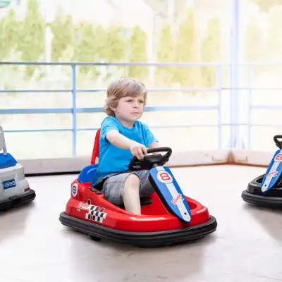 Kids Bumper Car, 6V 360° Rotation Electric Ride on Car, Twin Motors Battery Powered Toy with Music,...