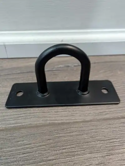 EUC - Black Steel Eye Plate Ceiling U Bolt Hook, View more