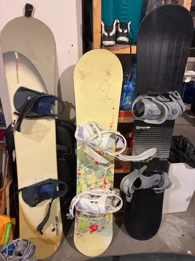3x snowboards with bindings, View more
