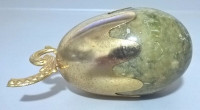 Vintage Hollywood Regency Gold Brass Finish Metal/ Marble Egg