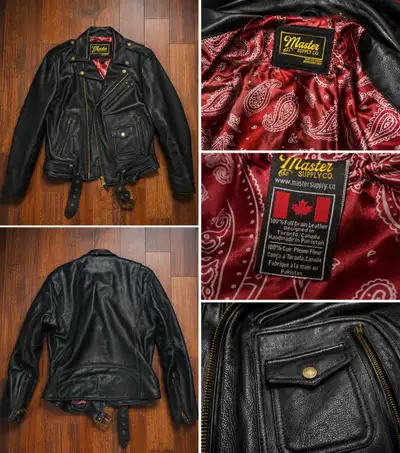 Full Grain Leather Jacket by Master Supply co, size medium, View more