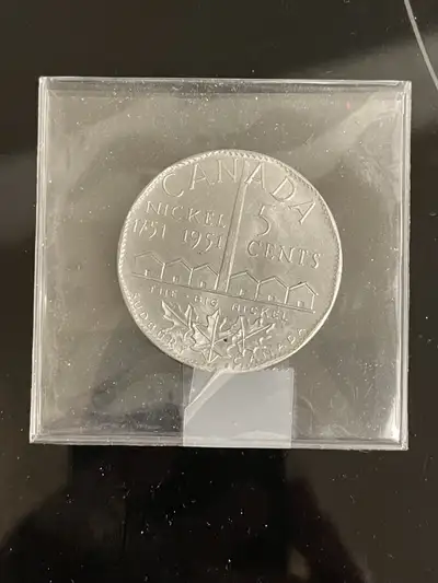This item is for a Canada 5 Cent 1751-1951 Commemorative Sudbury Nickle in Mint condition. Coin is 1...