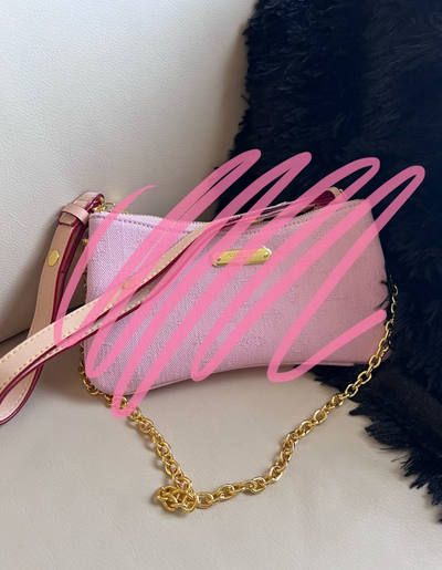 Louis Vuitton Monogram Denim Liv Pochette Washed Pink, View more