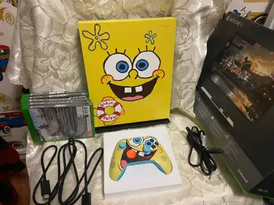 Xbox One X custom  Console + limited SpongeBob controller, View more